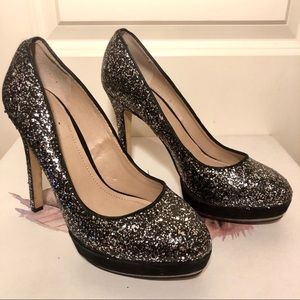 Vince Camuto Black & Silver 5 inch Heals